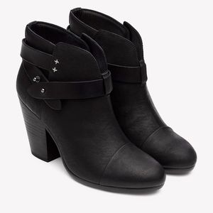 Rag & Bone Harrow Heeled Booties in Black Leather